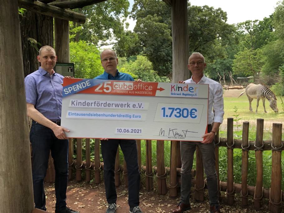 cubeoffice gmbH & Co.KG spendiert Zoo-Tourenpakete an Kinderförderwerk Magdeburg e.V.